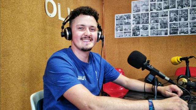 Javi Lima en el estudio de Onda Oliva